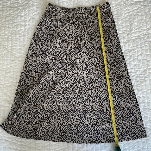 Leopard Print Satin Midi Skirt - Picture 3 of 5